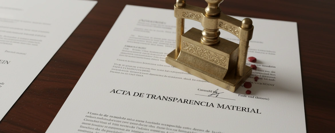 acta de transparencia material